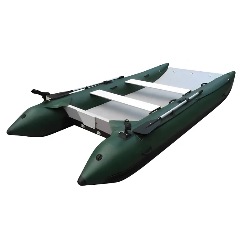 Air Deck Inflatable Folding Catamaran Inflatable Boat Speed for Water Sports Aluminium Seats With 4 Peoplepromote sales
