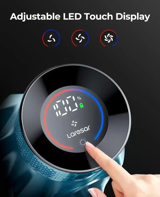 Laresar 무선 진공 청소기, 충전 스테이션 터치 스크린이 있는 엉킴 방지 진공 청소기, 550W/45Kpa 스틱 진공 청소기