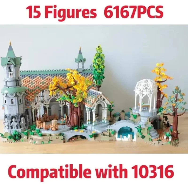 

6167pcs Series of the Rings Street View Building Blocks Model Compatible 10316 Bricks Toy Kid Gifts Halloween，Christmas Gift