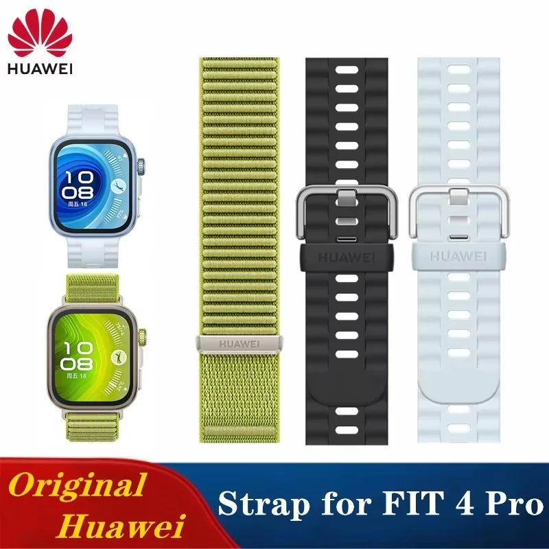 Correa de reloj Original Huawei FIT4 pro de nailon verde para Huawei FIT 3 4 PRO, correa de goma de fluoroelastómero Quicklink negra y azul