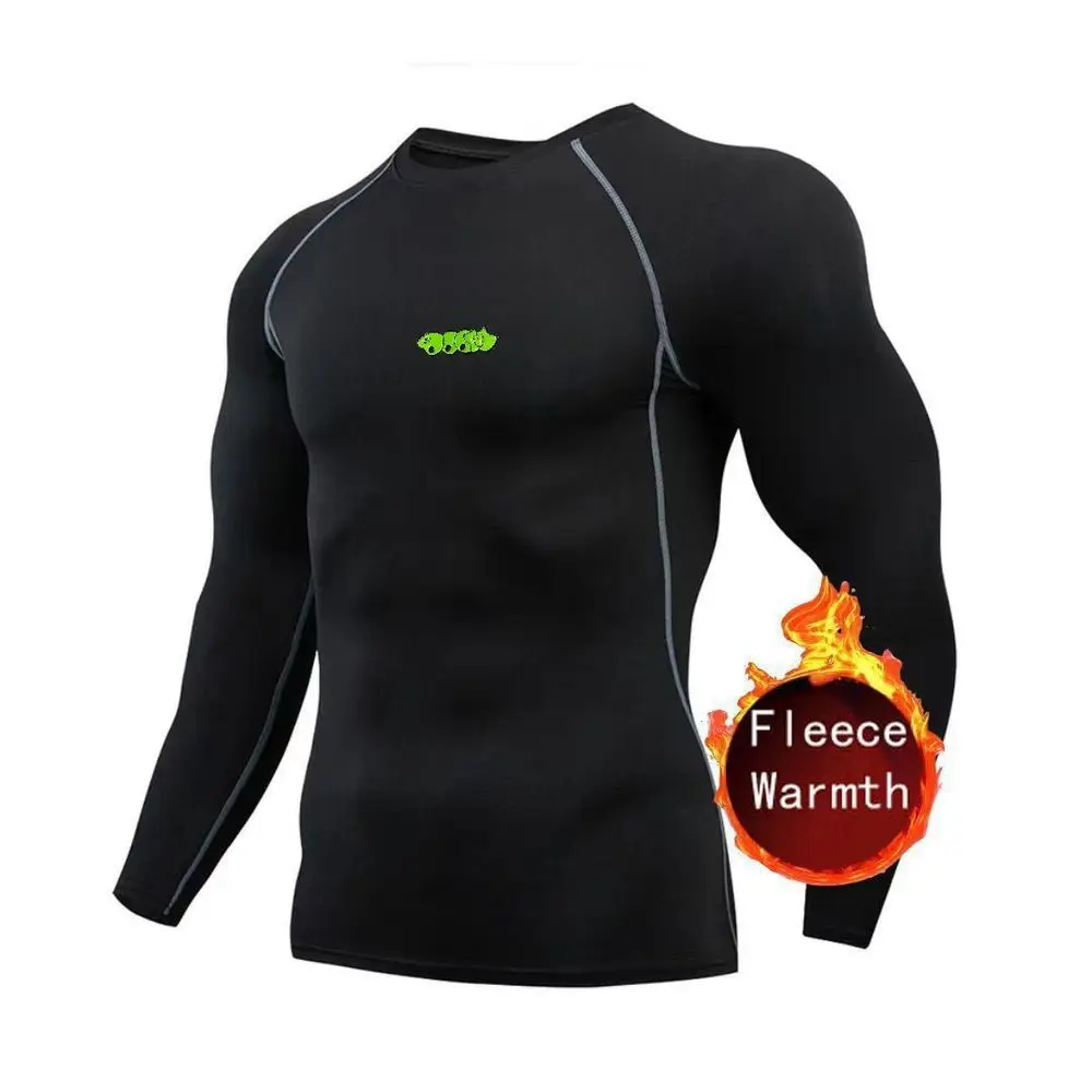Men's Sportswear T-Shirts Running Training High Elastic Outdoor Cycling Sweatshirt Compression Fitness Fleece Tops underwear
