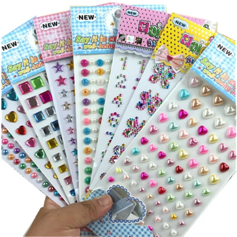 DIY Decoration Many Styles Mixed Color Acrylic Rhinestone Crystal Stickers 3D Boys Girls Gift Stickers Wedding Decoration