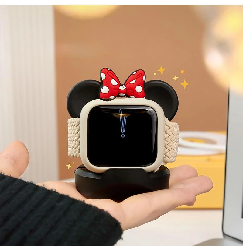 Desktop stand for Apple Watch Series 10 9 8 7 6 SE 5 and 4 iWatch silicone charger 46mm 44mm 42mm 41mm 40mm Watch charging stand