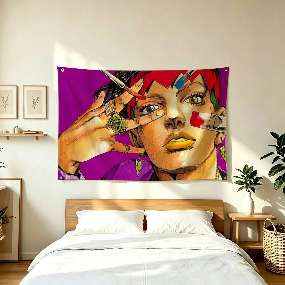 J-JoJo B-Bizarre Adventure  Flag Suitable For Party Club Outdoor Interior Wall Decoration Banner Fans Gift