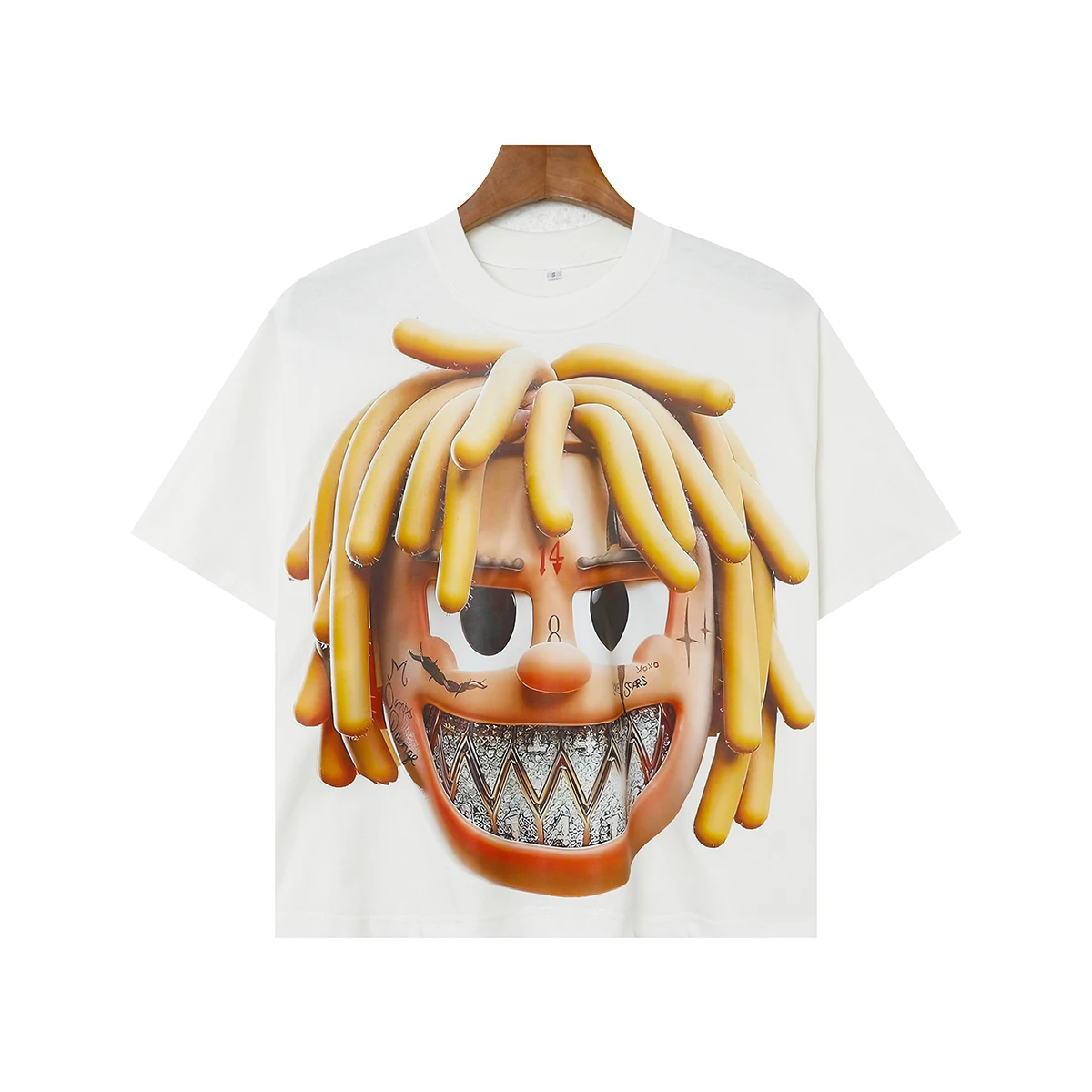 New Summer Bat Short Sleeve Top Tees for Men and Women Streetwear Crew Neck Cartoon Character Cotton Loose T-shirt Oversized