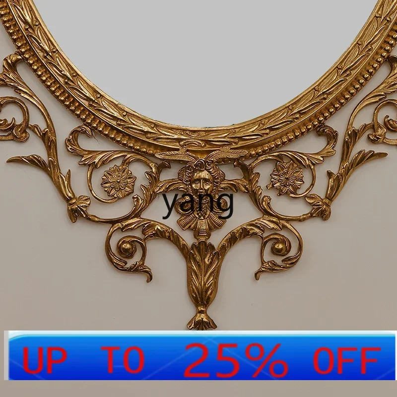 

LH retro villa living room entrance all copper oval luxury dining side decorative mirror