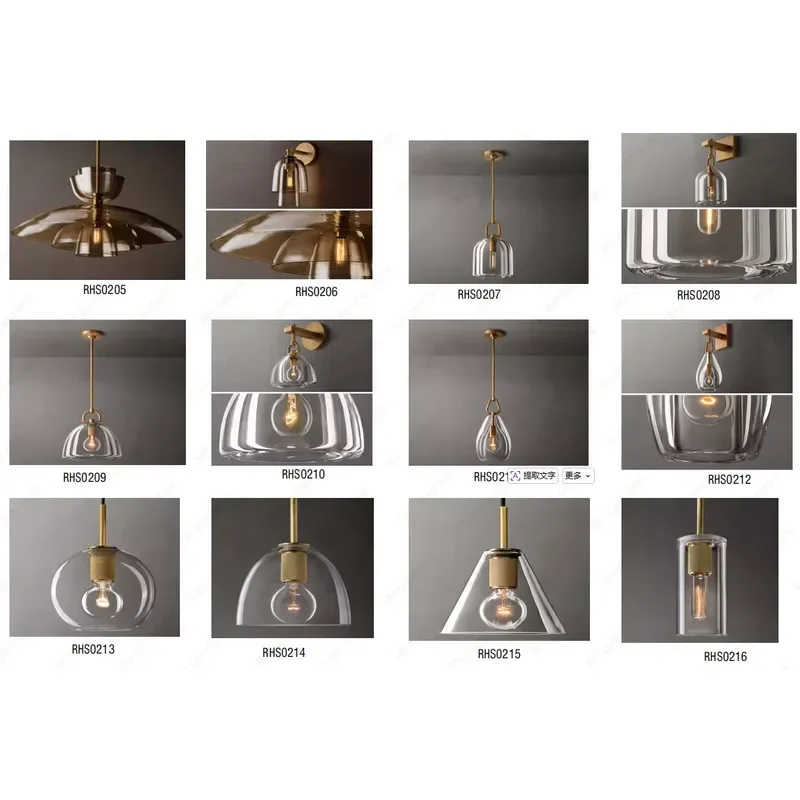Vintage Hand Blown Glass Chandelier Round Waterproof Outdoor Lighting Fixture Elegant Living Room Decor Lamp Shade Design