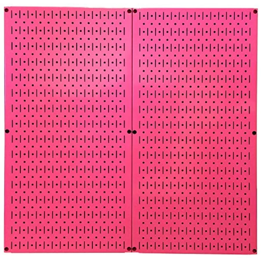 

Metal Pegboard Pack of Pink Peg Boards - Two 32-Inch Tall x 16-Inch Wide Colorful Pink Pegboard Wall Storage Panels