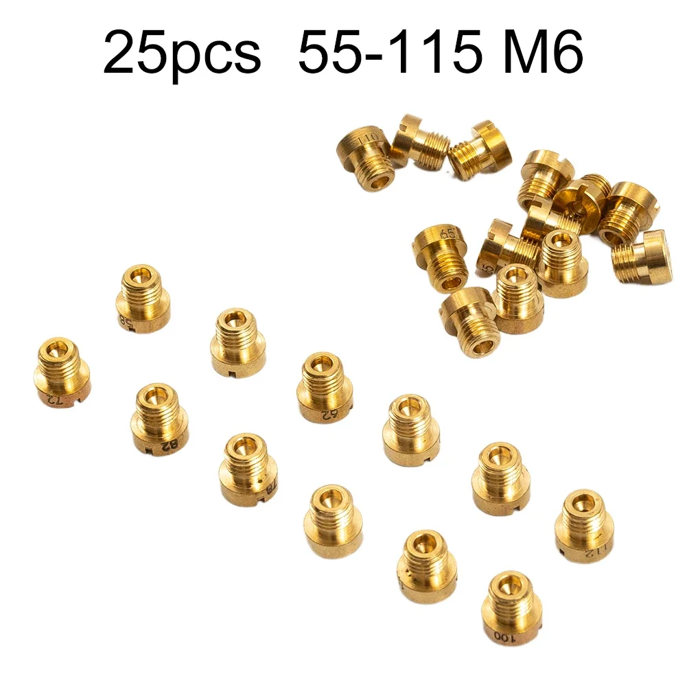 Hot New Best Carburetor Nozzle Main Jet Spare Parts 25piece 55-115 Accessories Carb Easy To Install Kit M6 Metal