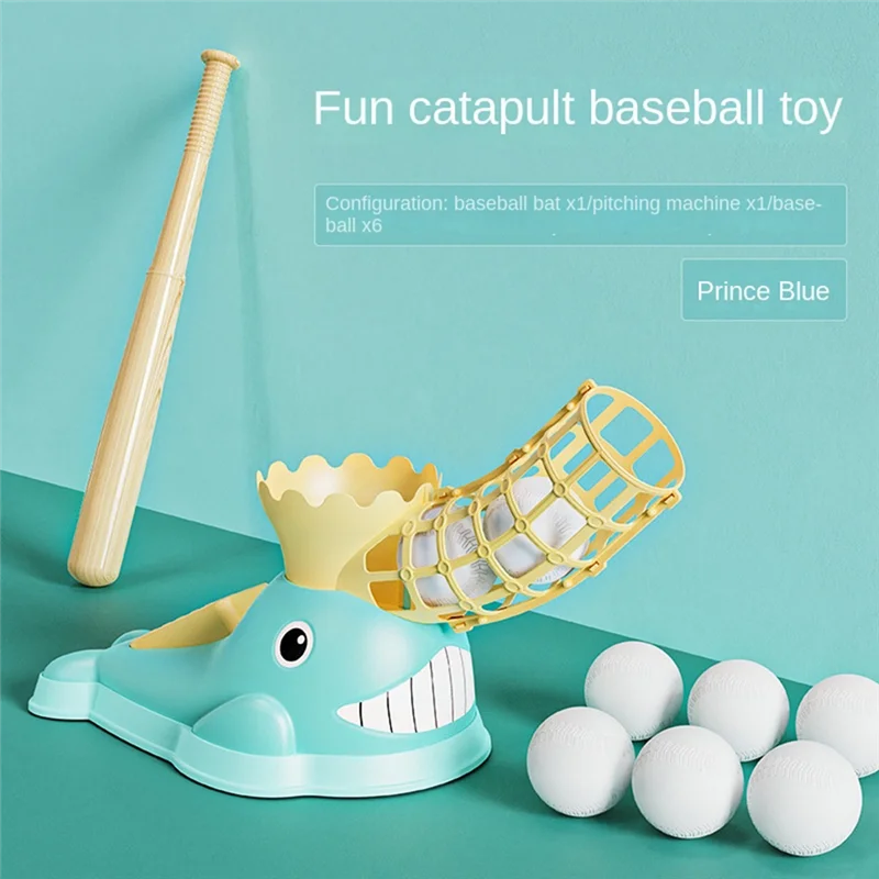 

A64T-Children's Footsteps Ejection Training Baseball Set Parent-Child Indoor&Outdoor Sports Automatic Baseball Launcher