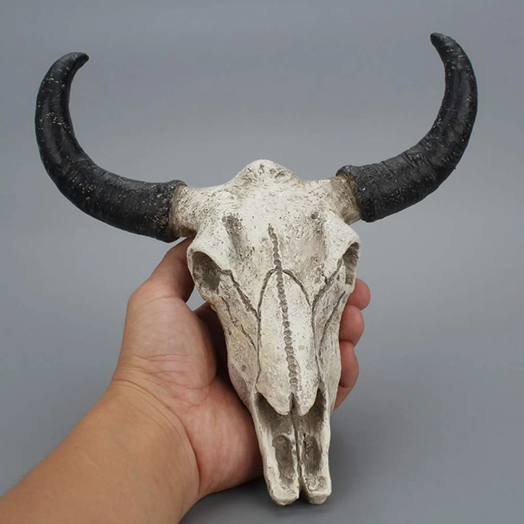 Resin Skulls Cow Head Durable Skeleton Wall Hanging Exquisite Animal Decorations For Grill Restaurant Skull Decor