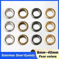 1/10/20/30 Set Stainless Steel Eyelets Grommets 8mm 10mm 12mm 14mm 20mm 40mm with Washer Grommet for Leather Craft Repair Shoes