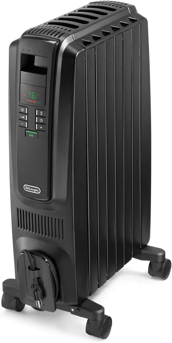 Dragon Digital Oil Filled Radiator Heater, 1500W Electric Space Heater for indoor use, programmable timer, Energy Saving