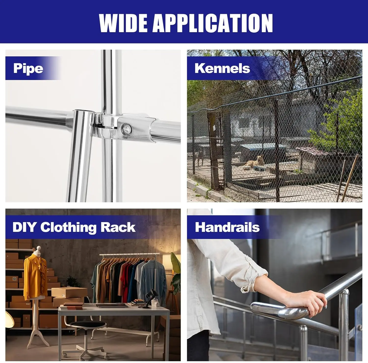 موصل تركيب الأنابيب، مناسب 1 بوصة (25 مم) أنبوب OD من الفولاذ المقاوم للصدأ موصل الأنابيب الهيكلية سلسلة ربط سياج المشبك