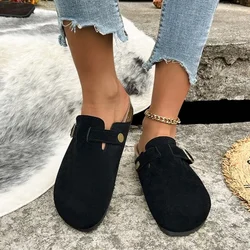 Cork Footbed Clogs for Women Men Fashion Leather Mules Comfort Potato Shoes with Arch Support Indoor Outdoor Flat Slides