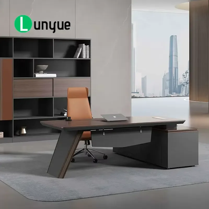 Modern L-Shaped Executive Desk CEO Computer Table Commercial Office Furniture Convertible Design CE Certified for Business