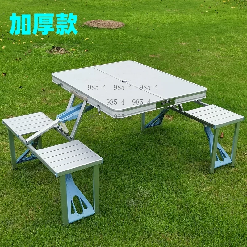 Portable Combination Table Chair Aluminum Foldable Design For Outdoor Camping Picnic
