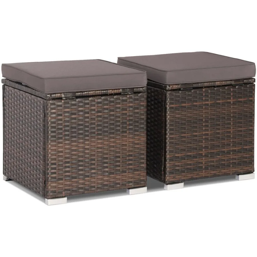 

Removable Cushions Footstool Backyard Garden Patio Rattan Wicker mans Seat