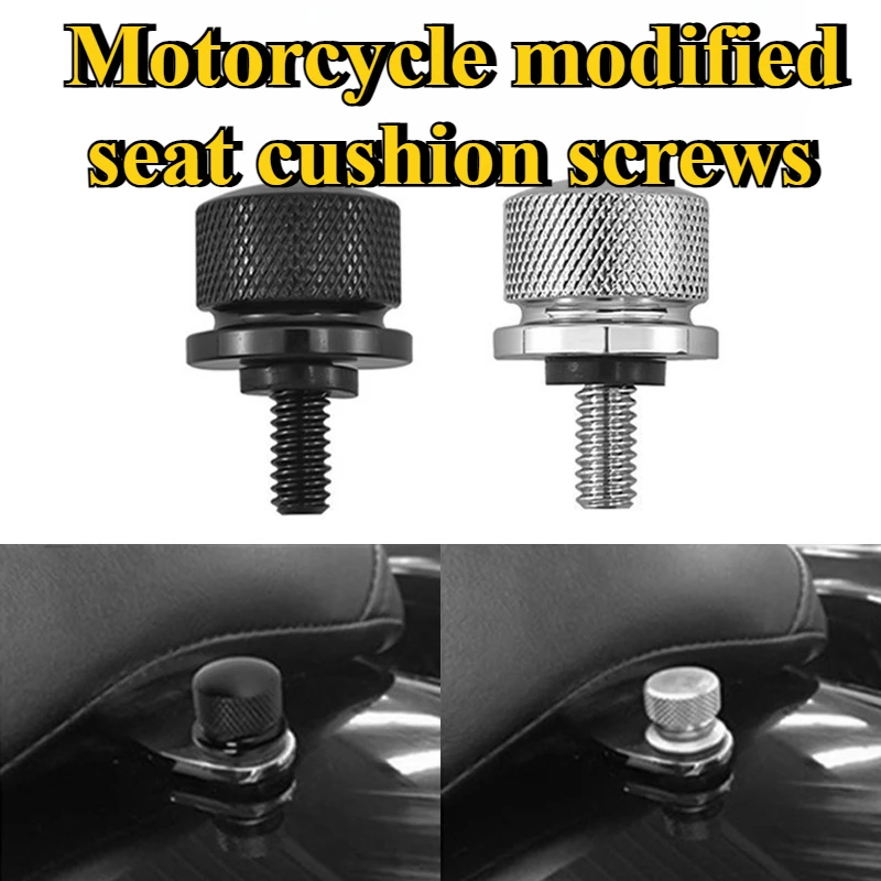 1Pc M6 Quick Release Seat Screw Knob Nut Rear Fender Bolt Cover For Harley Motorcycle Cushion Fixing Hardware Decor Accessory
