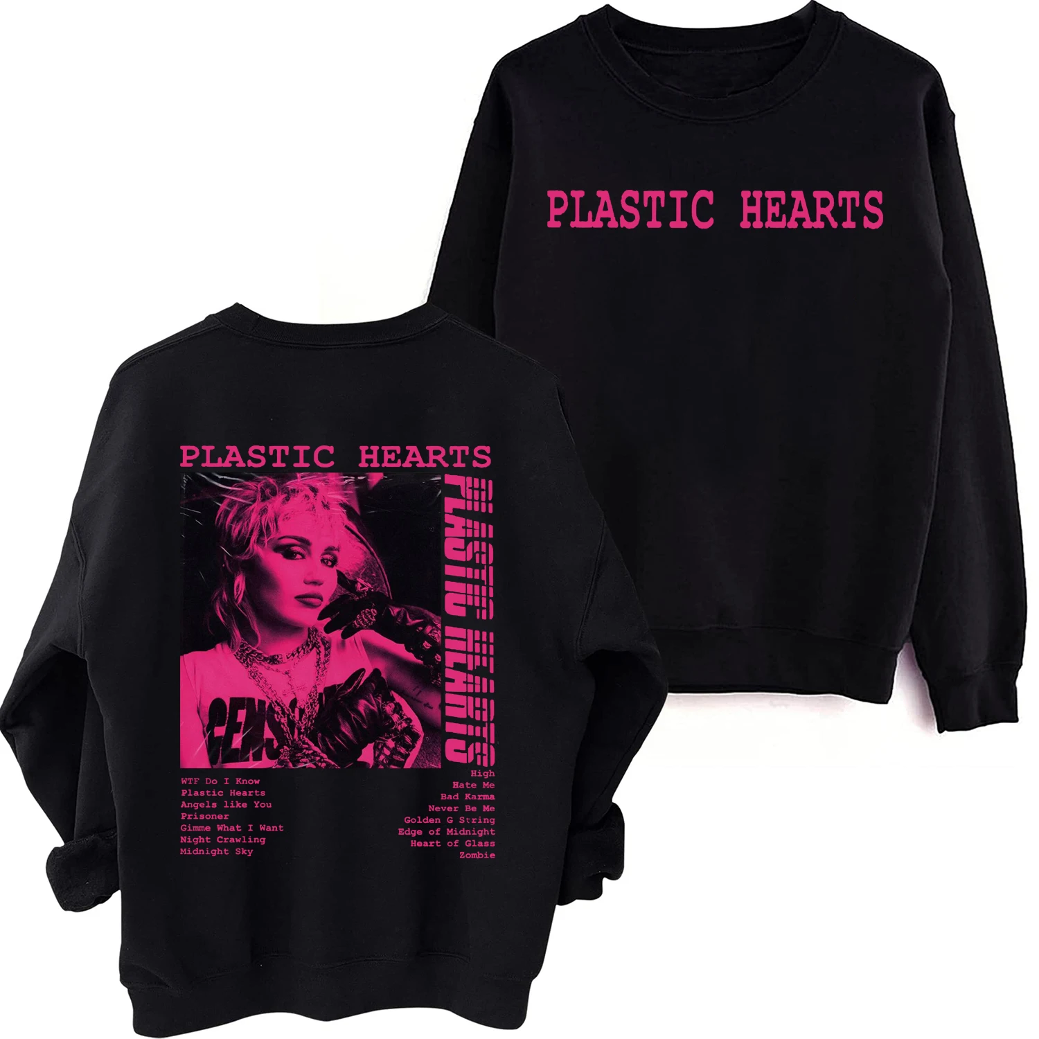 

Miley Cyrus Hearts Poster Country Music Sweatshirt Man Woman Harajuku Round Neck Long Sleeve Oversized Hoodie Fans Gift