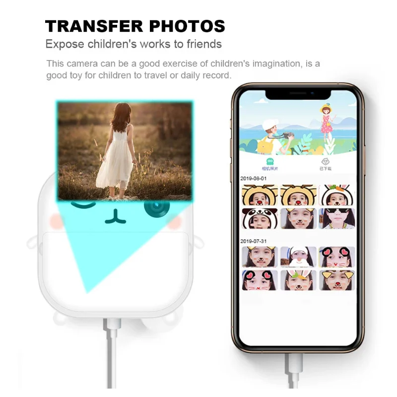 Kids Instant Print Camera Thermal Printing Camera Digital Photo Camera Toys Child Drawing Camera Video Birthday Christmas Gift