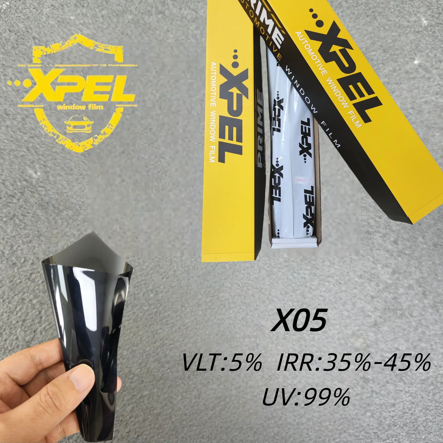 

XPEL X05 Nano PET Film 99.6% UV Block 44.2% 5% VLT IRR High Heat Rejection Car Side Glass and Home Windows