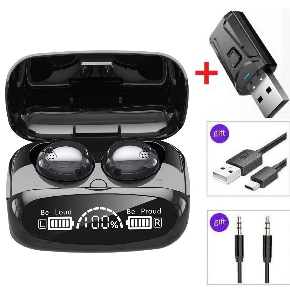 Tws هواتف سماعة لاسلكية سماعة رأس بخاصية البلوتوث 6 ساعات تشغيل CVC 8.0 سماعات أذن رياضية داخل الأذن مع ميكروفون USB محول لعبة التلفزيون المحمول