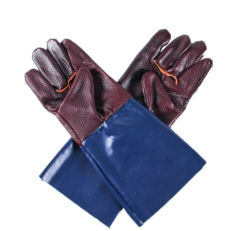 Soft Wear resistant Extended Leather Welding Protective Labor Gloves