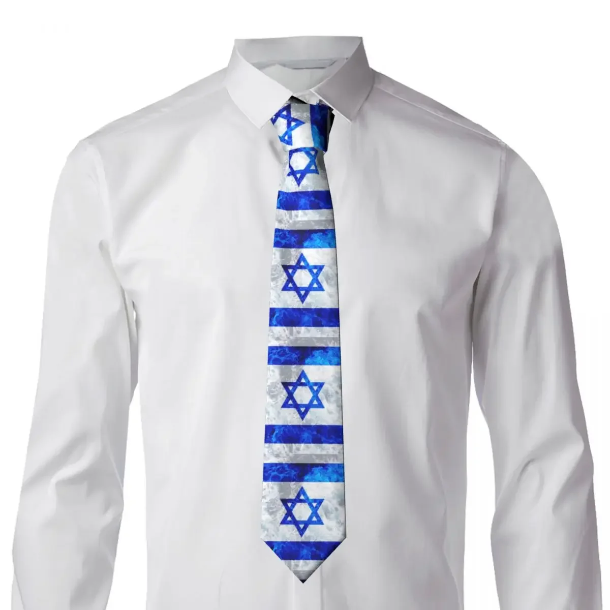 Formal Flag Of Israel Neck Tie for Wedding Personalized Men Ocean Patriotic Stars Counrty Neckties