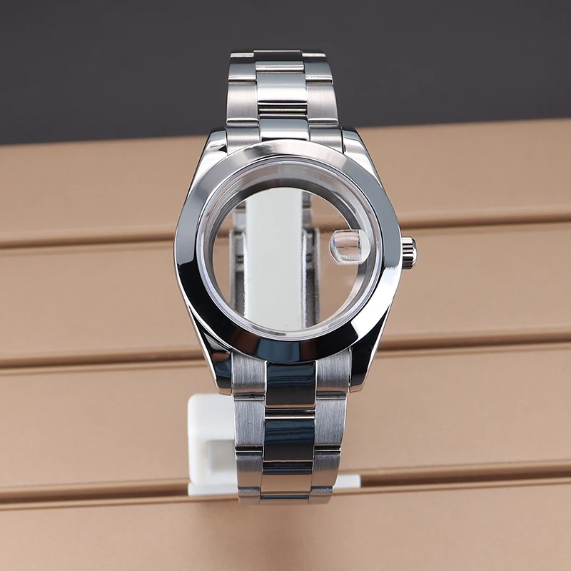 

36mm 40mm Bevel Edge Watch Case Sapphire Crystal For Seiko NH35 NH36 NH38 NH34 Miyota 8215 Movement 28.5mm Dial Oyster Bracelet