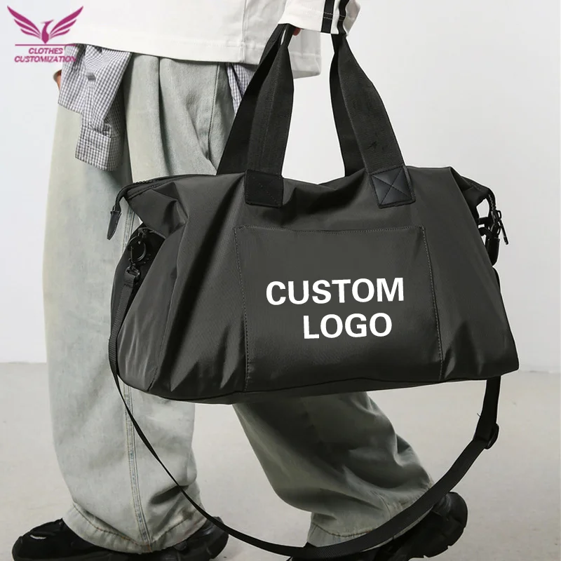 

Custom logo Large-Capacity Waterproof Fitness Bag print name Shoulder Luggage Bag Crossbody Bag Short-Distance Travel bag