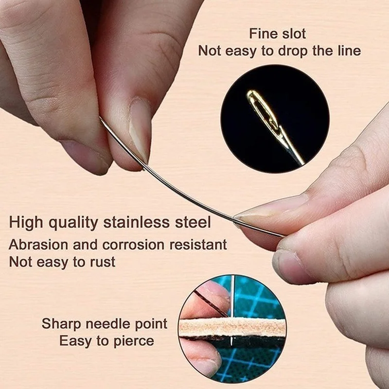 60/12PCS Stainless Steel Sewing Needles Side Hole Hand Sewing needles Self-Threading Blind Needle Household Sewing Accessories