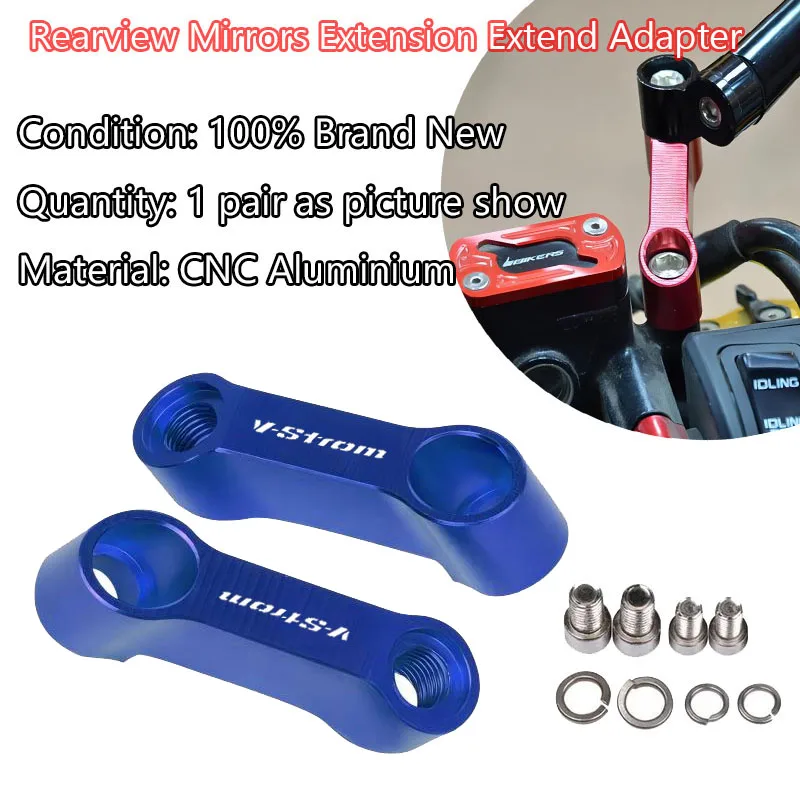 Motorcycle Rearview Mirror Extension bracket Riser Adapter For Suzuki V-strom 650 250 1000 1050 XT DL250 DL650 DL1000 VSTROM