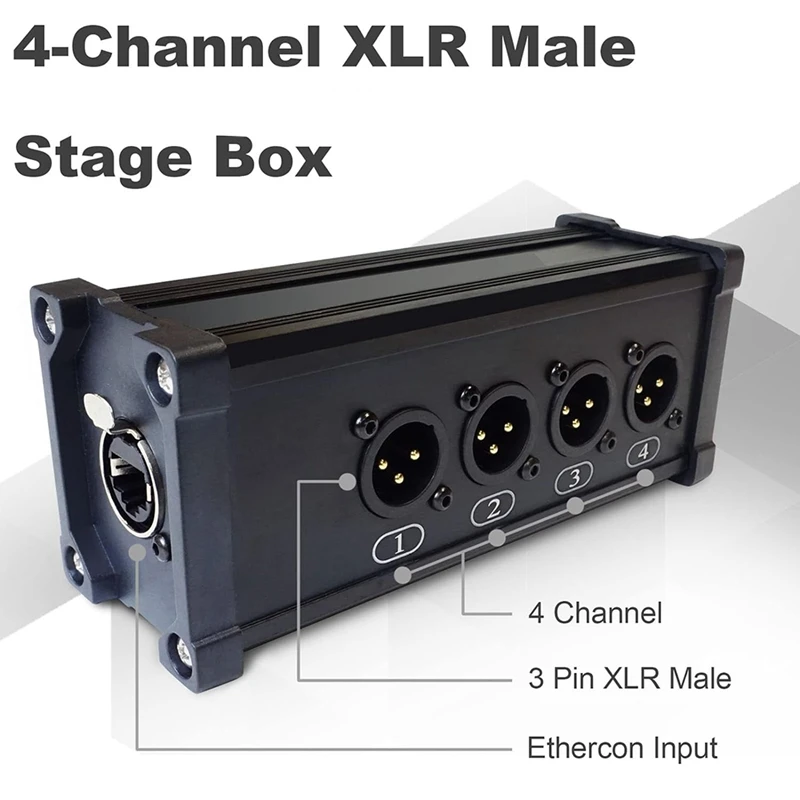

4-Channel 3-Pin Ethercon Cable Extender, for Stage Lighting, XLR, DMX
