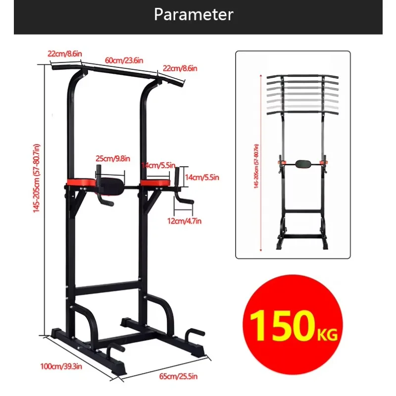 Adjustable Multi-Function Power Tower Workout Dip Station Pull up Bar Stand