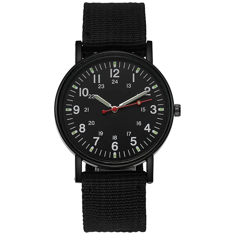 Homens Luminosa Nylon Banda Relógio Militar, Quartzo de Pulso do Exército, Relógios de Pulso Esportivos, Impermeável, Casal, Moda