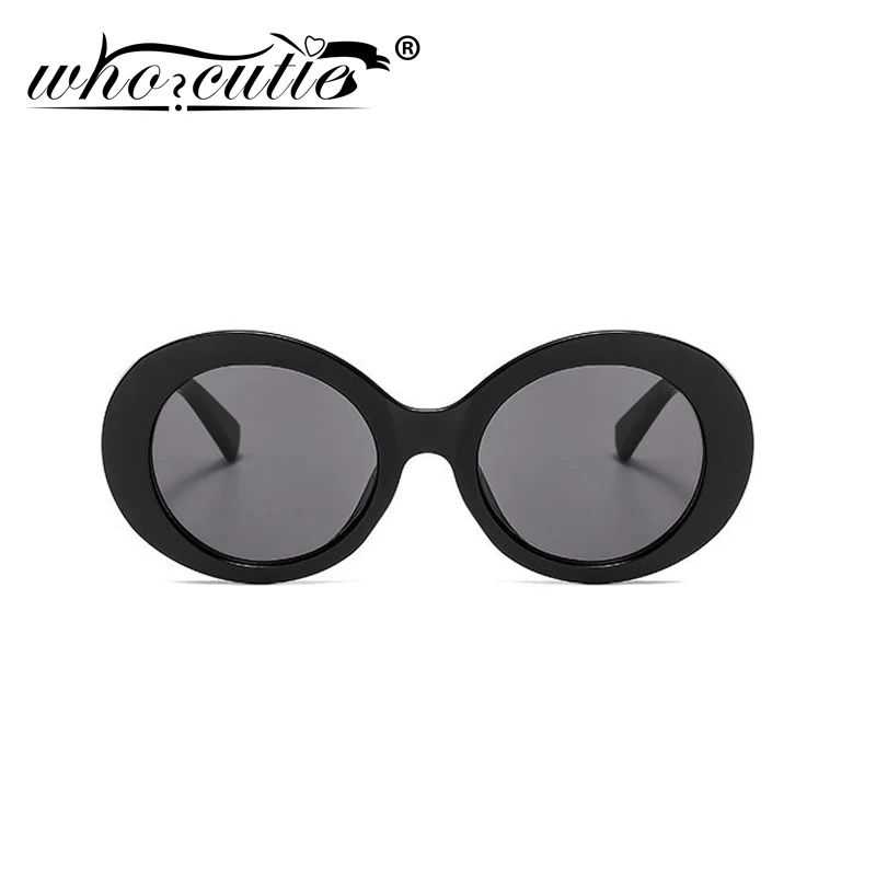 WHO CUTIE New Clout Goggles Oval Sunglasses Men Women 2023 Brand Design 90S Retro Round Frame Glasses Sun Shades Oculos De Sol