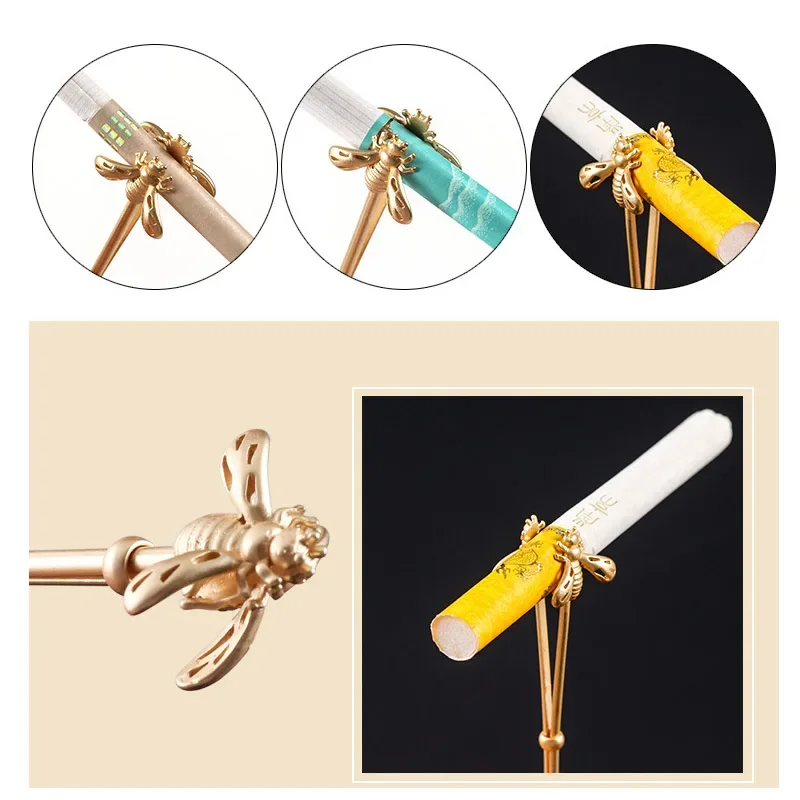 Bee Shape Cigarette Holder Ring Blunt Holder Smoke Holder Joint Cigarette Clip Finger Ring for Women and Men Smoking Accessories