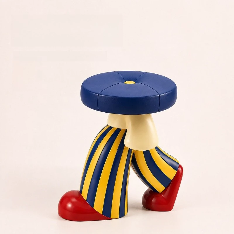 Creative Shoe Changing Stool Unique Funny Magic Clown Footrest Home Entry Door Aesthetic Decorative Art Stool Room Furniture