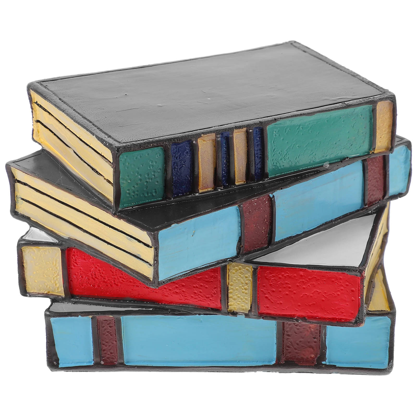 

Stained Glass Table Lamp Bedside Lamps Book to Stack for Bedroom Resin Night Vintage