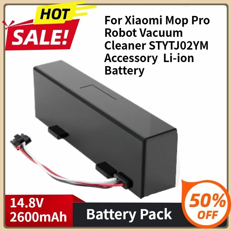 

18650 Robot Replacement Battery For Xiaomi Mop Pro Robot Vacuum Cleaner STYTJ02YM Accessory 14.8V 2600mAh Li-ion Battery