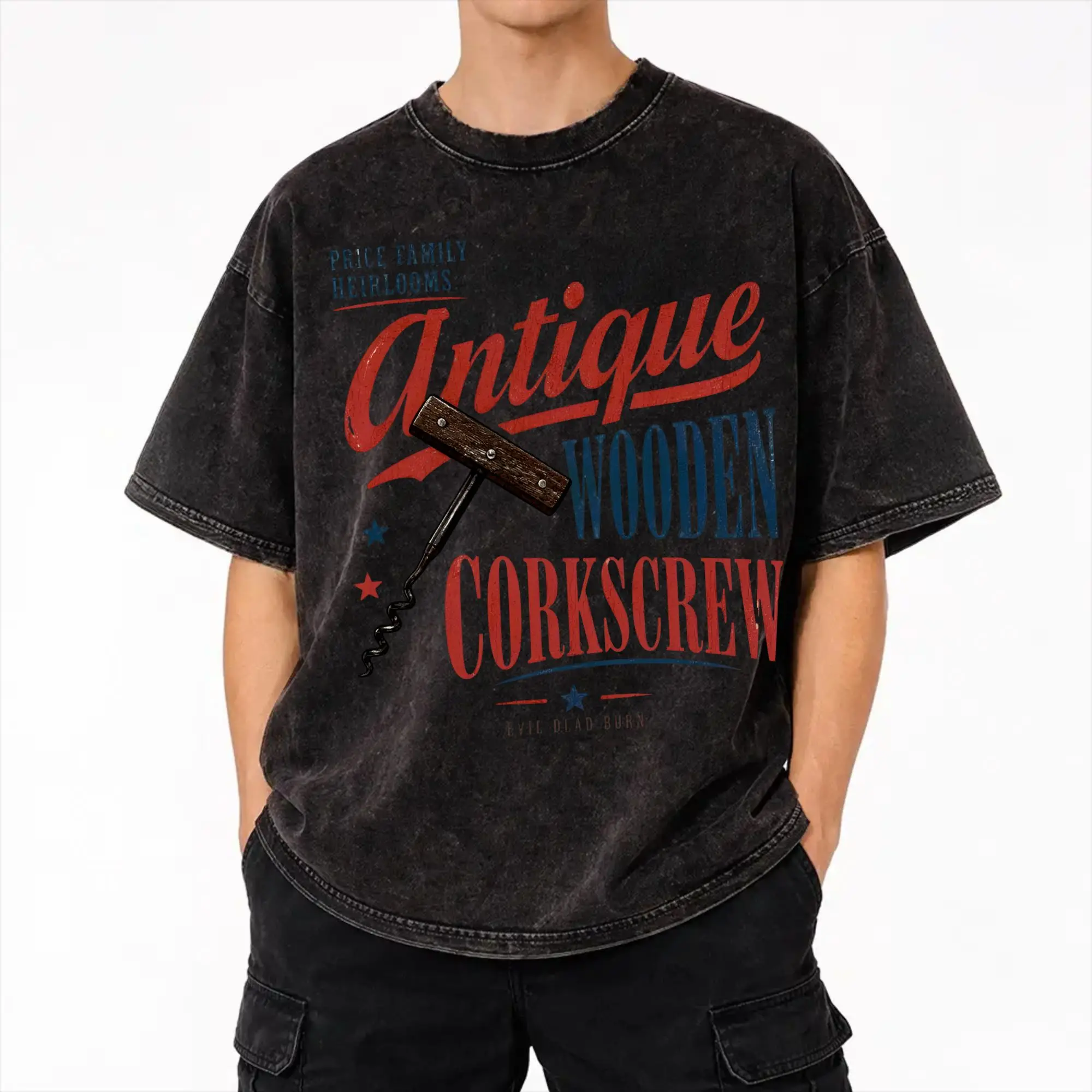 evil dead burn 2026 Washed T Shirts Streetwear Hip Hop Vintage T-Shirt  Tees Tops for Men Women 100% Cotton Harajuku