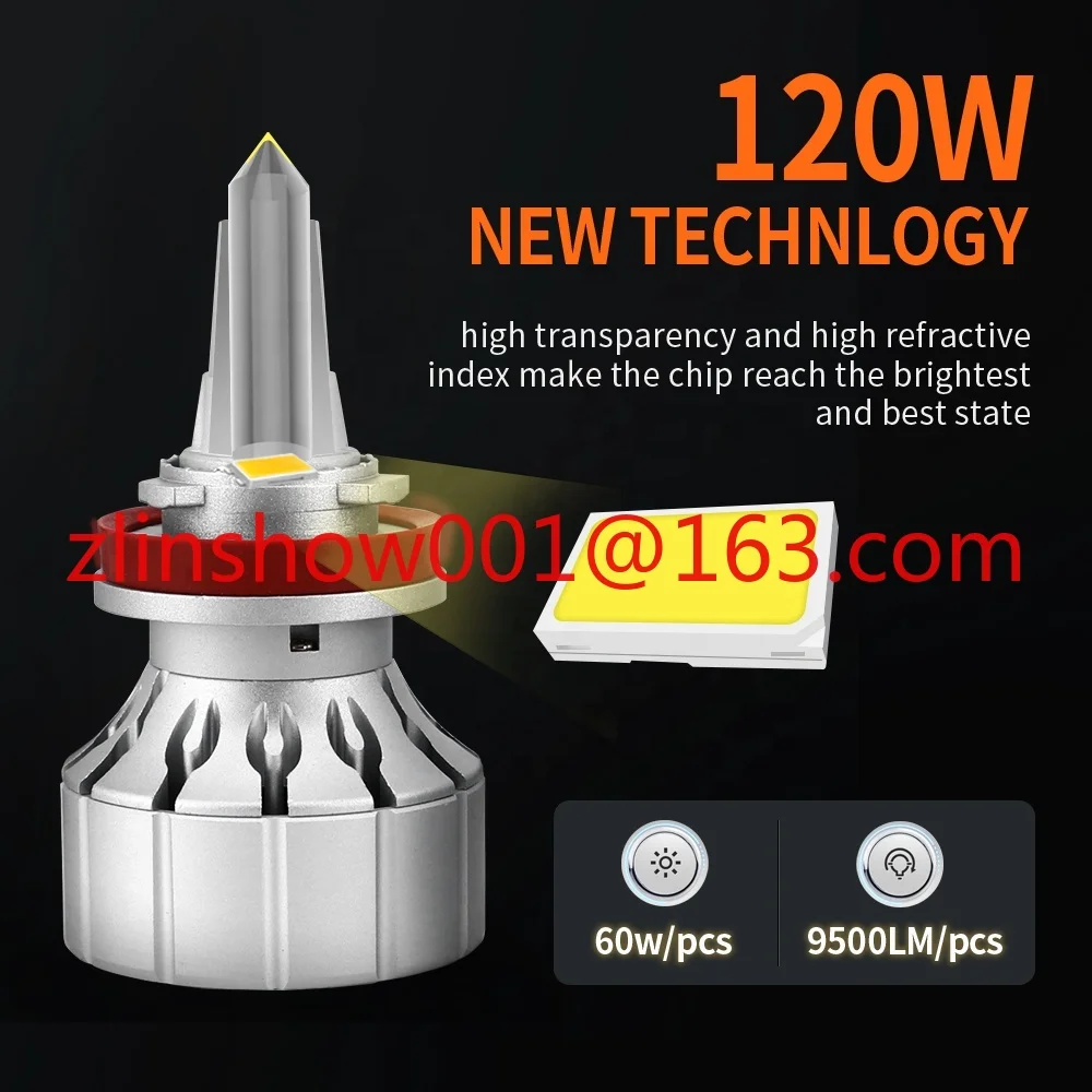 2021 Nieuwste N2P Led Koplamp 120W 19000LM H7 H8 H11 9005 9006 9012 Met G-CR Led Chips Real 360 verlichting Voor Auto Projector Lens