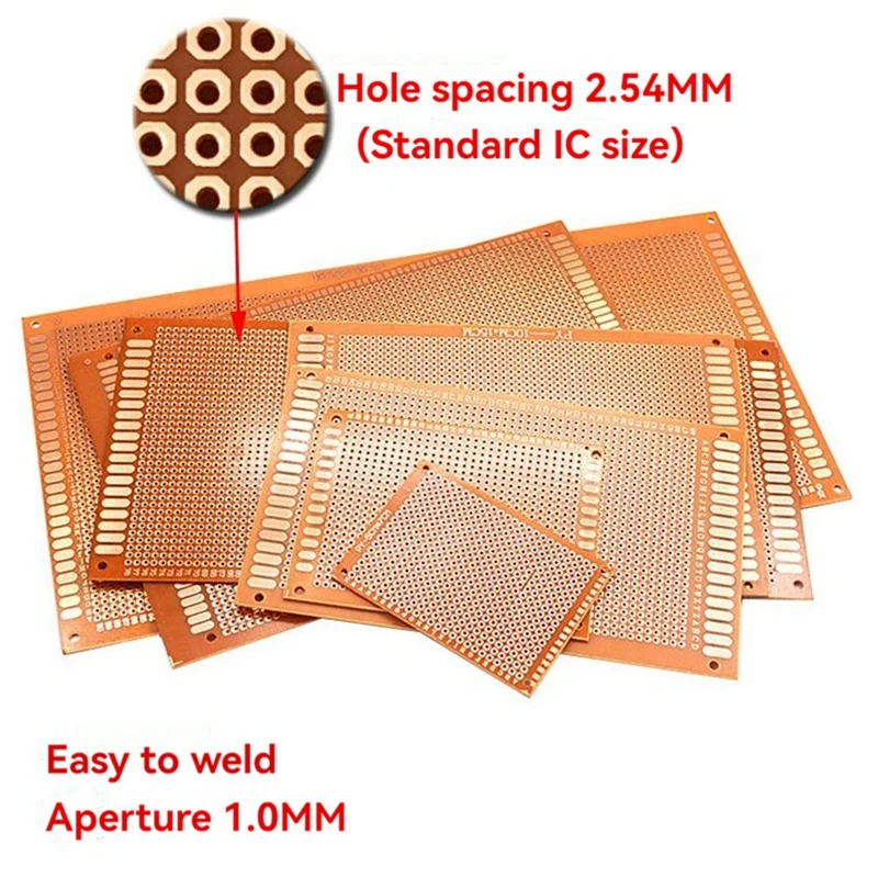 10ชิ้น9X15cm ต้นแบบด้านเดียว PCB แผงวงจรสากลแผ่นทดลองเบคไลต์ทองแดง