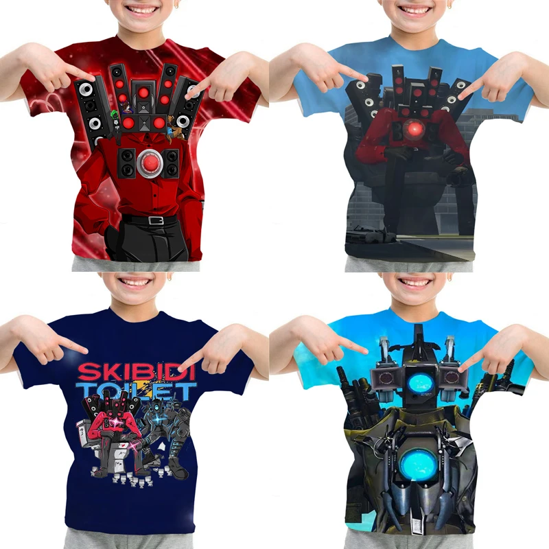 

Children's T-Shirts Skibidi Toilet Titans Speakerman Tops Tees Boys Girls Summer Short Sleeve Clothes Kids T Shirt 4-14 Years