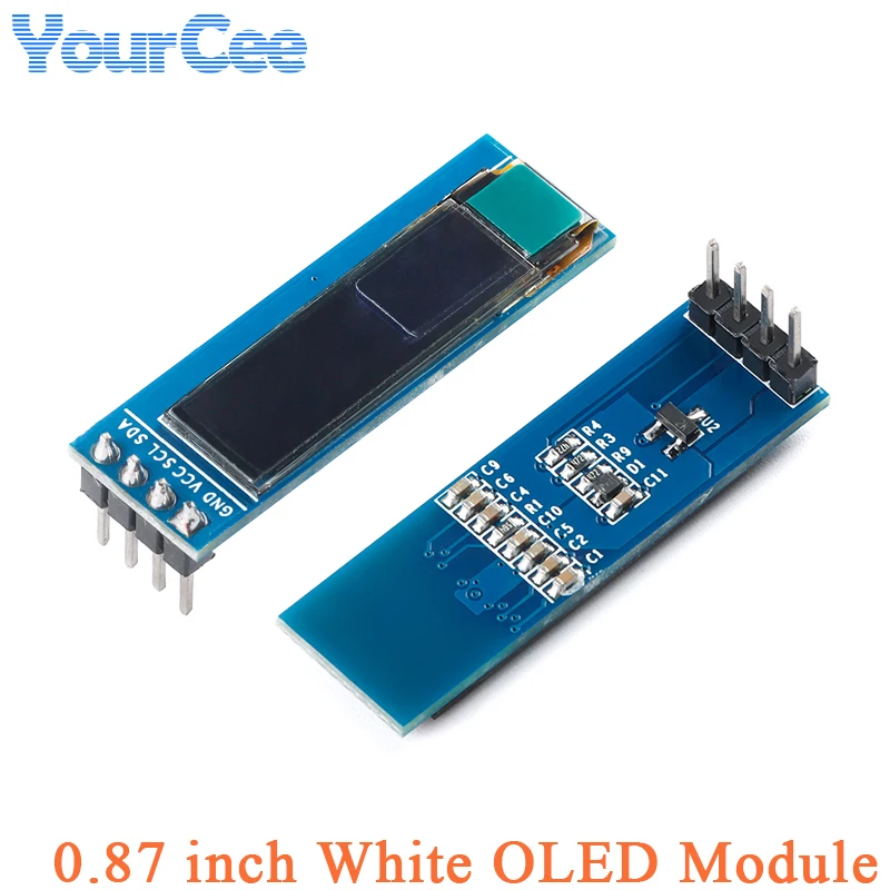 2pcs/1pc 0.87 inch 0.87" White LCD Screen OLED Display Module SSD1316 IIC 12832 Resolution 128*32  for DIY Electronic Projects