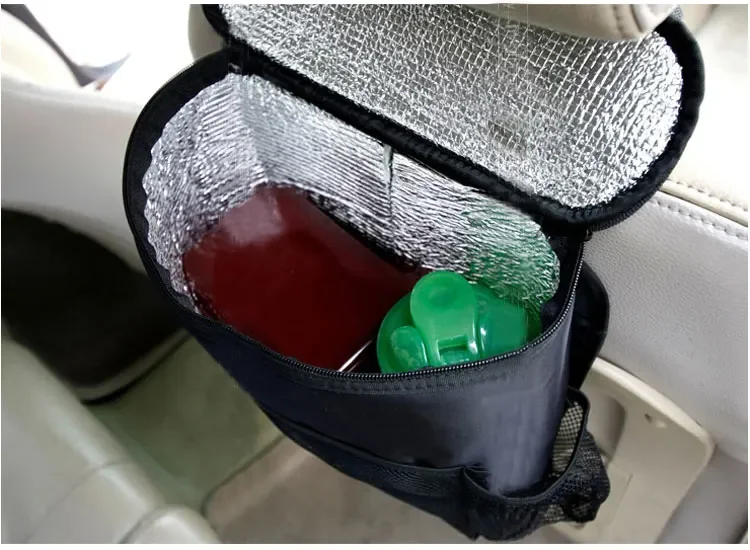 Hot Car Accessories Thermal Food Organizer Summer bottle Cooler Bag Fruit Cans Sundries Storage Back Seat Ice Pack Foldable