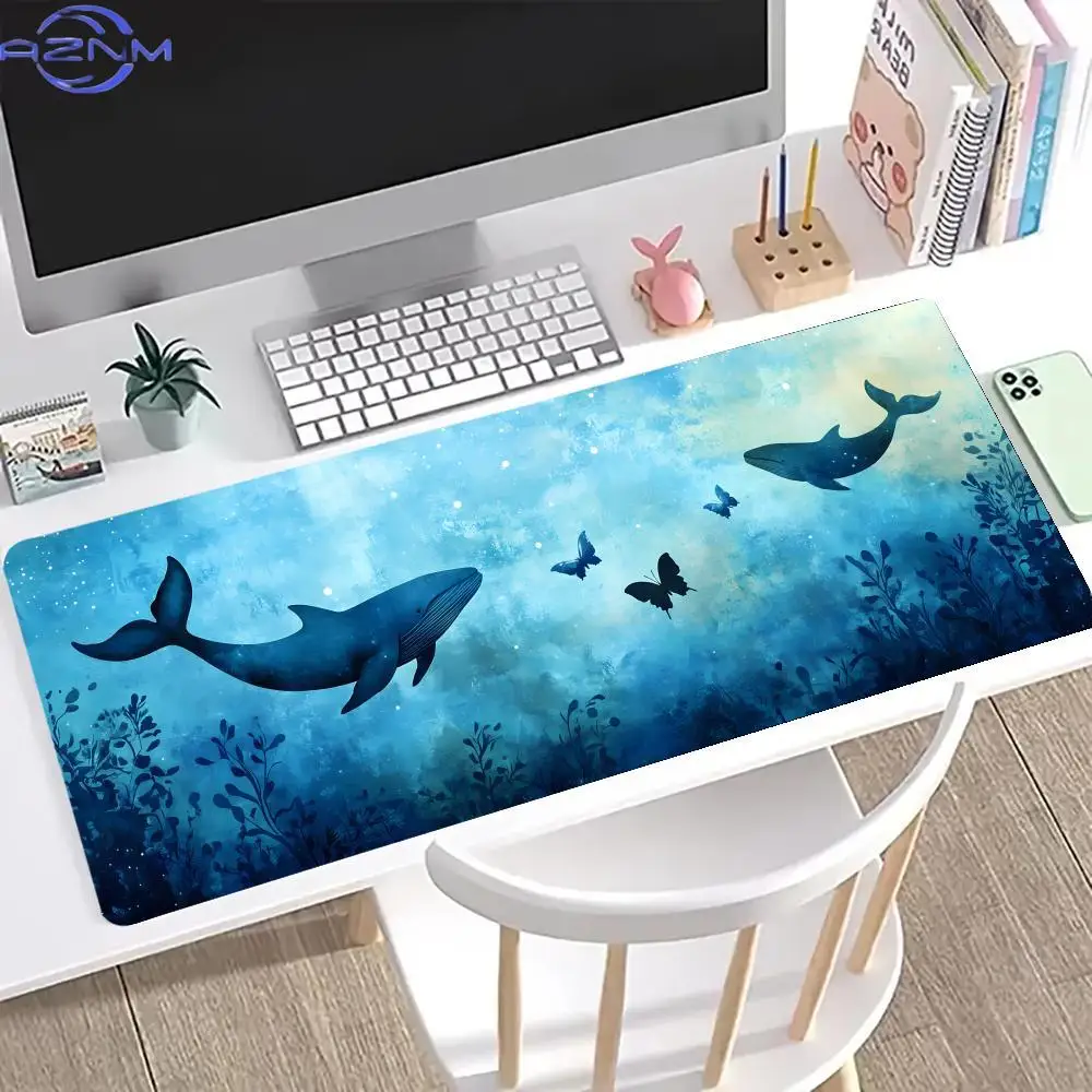 Whale Dream Mouse Pad Large Computer Office Game Table Mats XXL Rubber Anti-slip Gaming Keyboard Mousepads Long Desk Pads