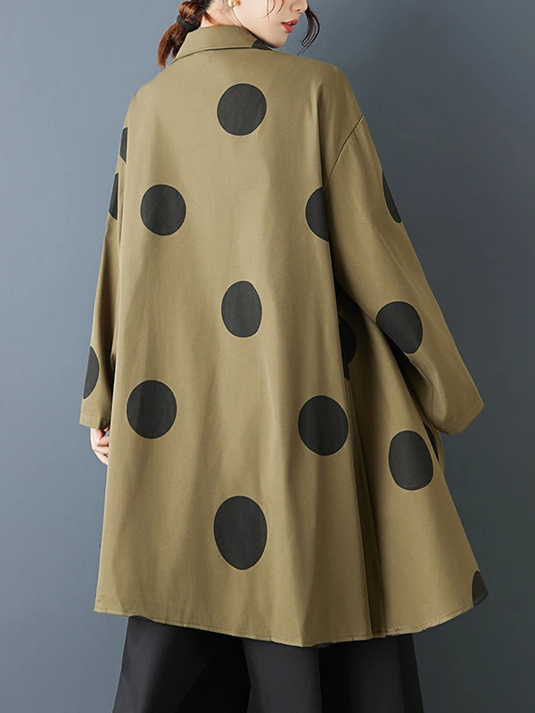 Faionable Asymmetric Loose Casual Women's irt Spring Autumn Irregular Print ular Design  Collar Long Sve Top