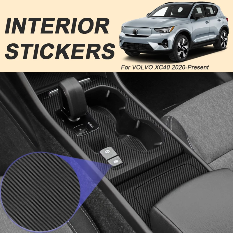 

Автомобильная карбоновая внутренняя наклейка для VOLVO XC40 2020-настоящее время, LHD, авто панель подъема окна, наклейка, защитная пленка для двери, аксессуар